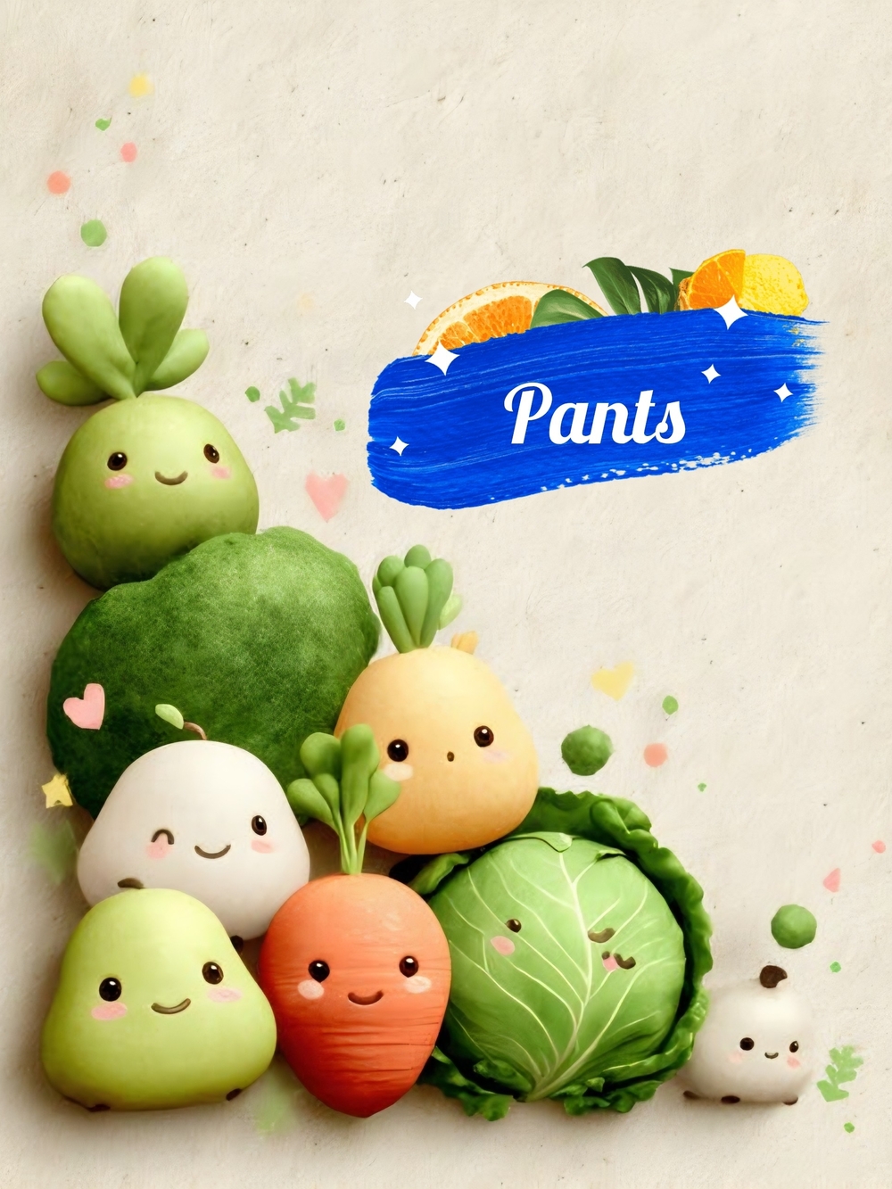 Carter's Green, Orange, White Cute Veggie Print Pants